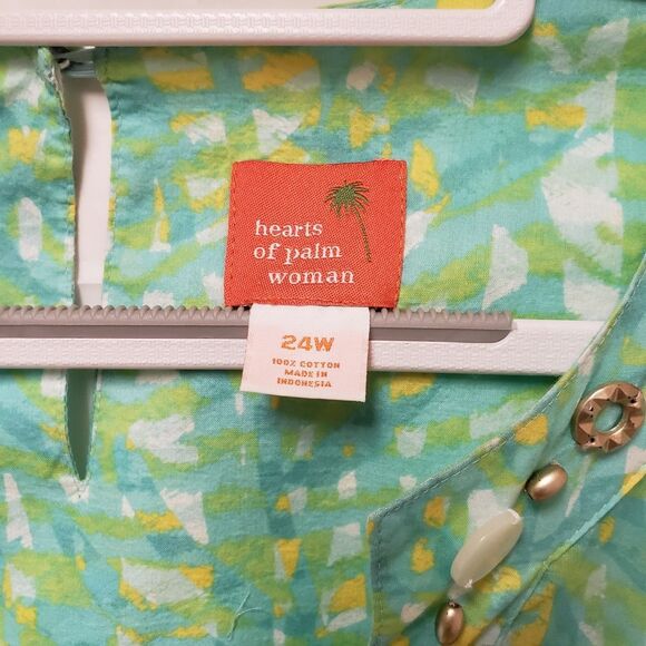 Heart of Palm Blouse S 24 Mint Green Embellished Long Sleeve Vintage Summer NWOT - Picture 8 of 12